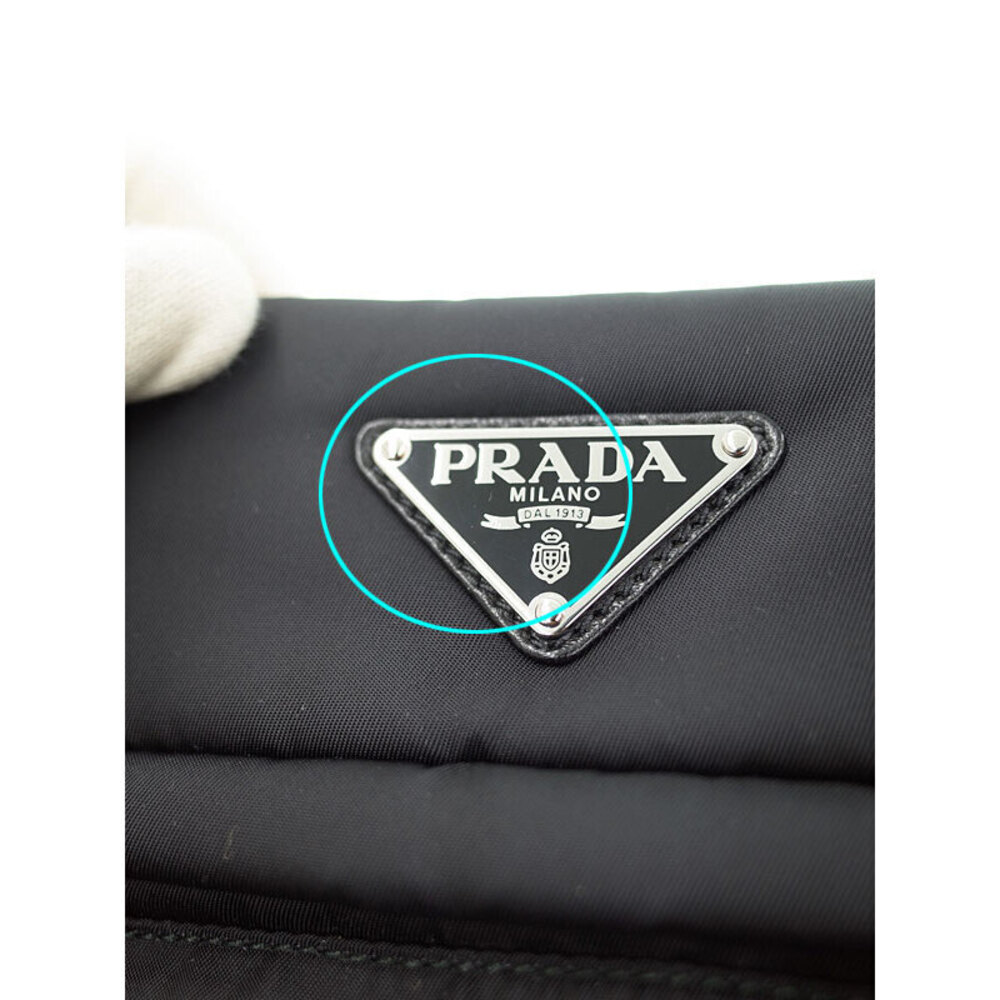 Prada Vela Shoulder Bag Black Tessuto Tote - Picture 8 of 9